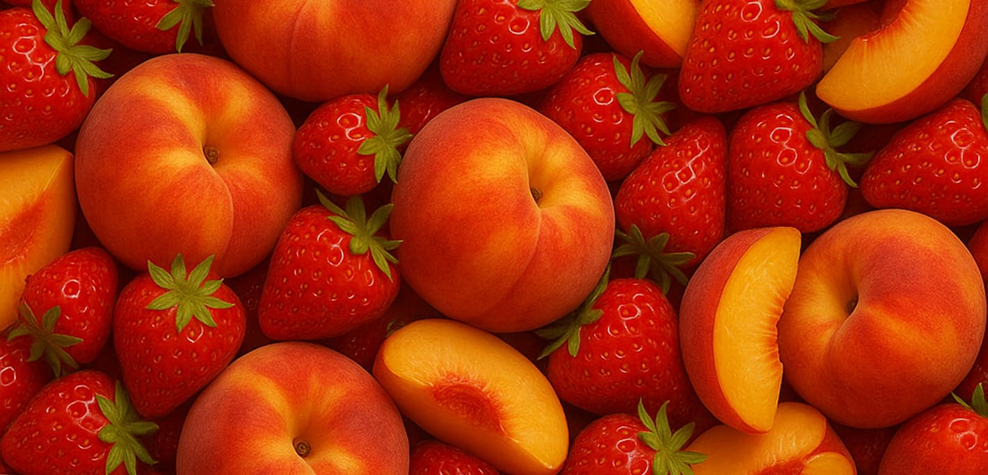 Peach <br />Strawberry